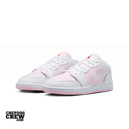 Jordan 1 Low Pink Foam Fire Red White (GS)