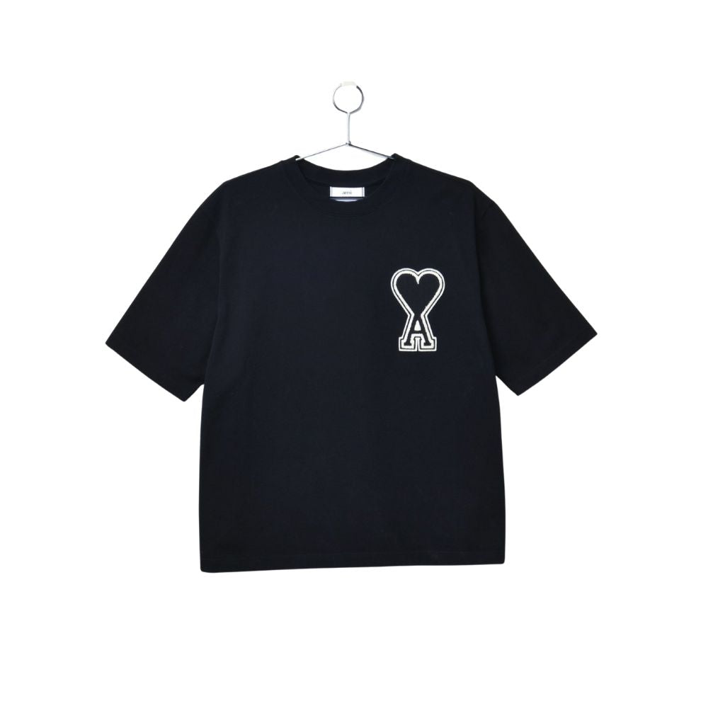 AMI Paris puff heart logo tee Black