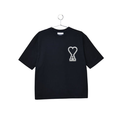 AMI Paris puff heart logo tee Black