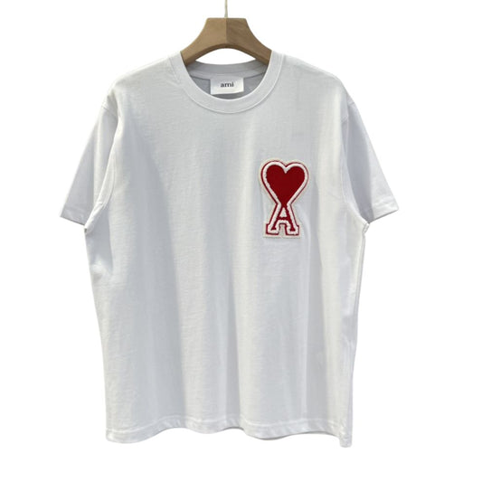 AMI Paris puff heart logo tee White