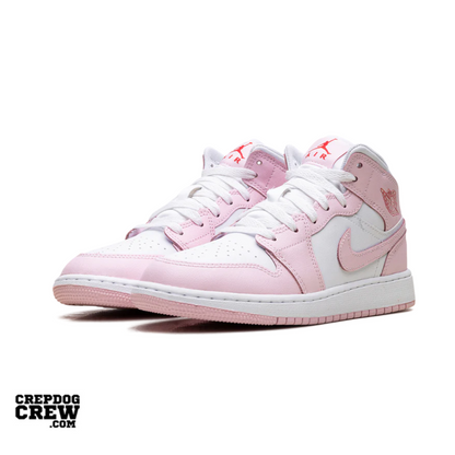 Jordan 1 Mid Pink Foam Fire Red (GS)