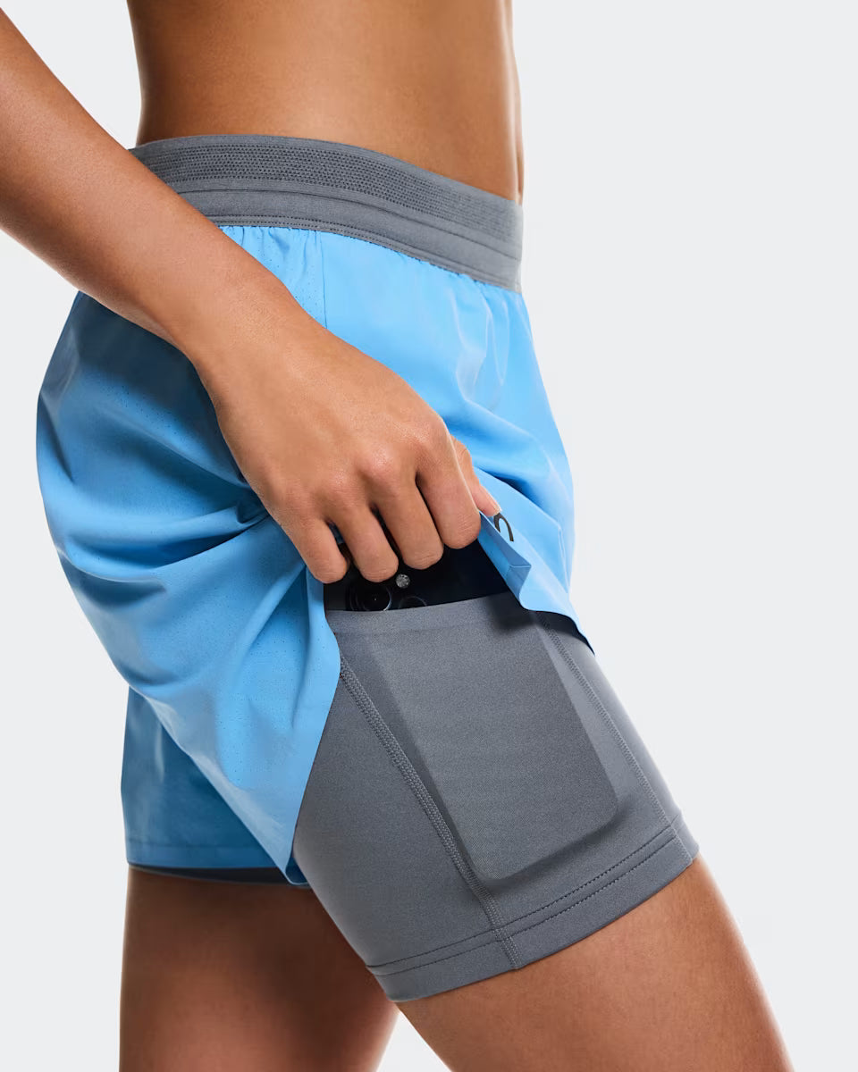 ON 3 Performance 2/1 Shorts Gourami | Rock — ON CLOTHING | Authentic India