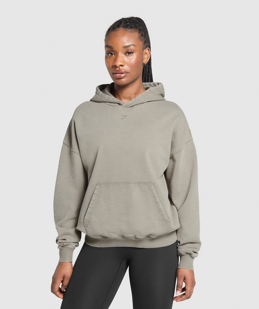 Women's Gymshark Gslc Graphic Oversized Hoodie Linen Brown — Gymshark | Authentic India