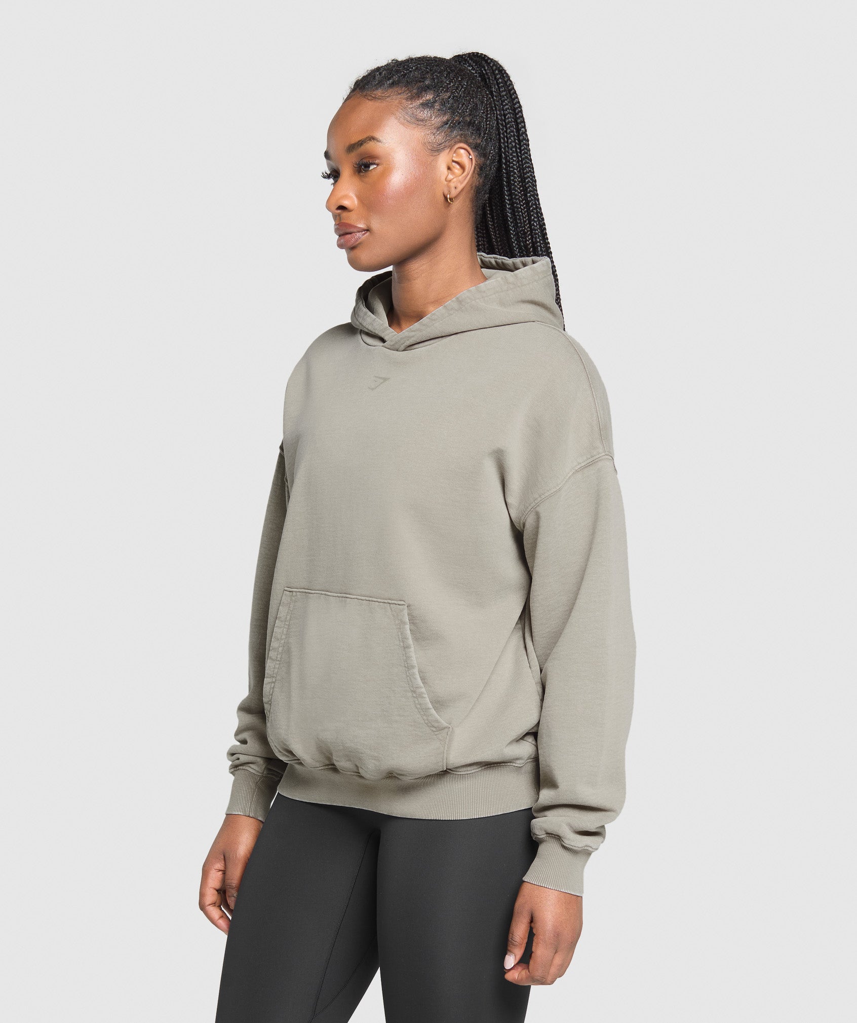 Women's Gymshark Gslc Graphic Oversized Hoodie Linen Brown — Gymshark | Authentic India