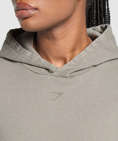 Women's Gymshark Gslc Graphic Oversized Hoodie Linen Brown — Gymshark | Authentic India