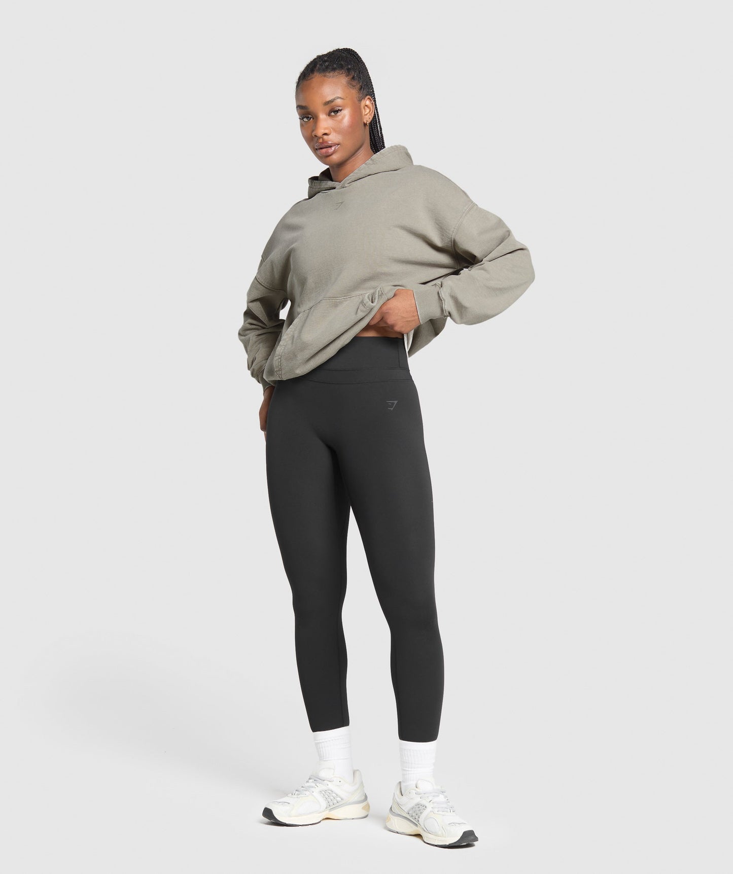 Women's Gymshark Gslc Graphic Oversized Hoodie Linen Brown — Gymshark | Authentic India
