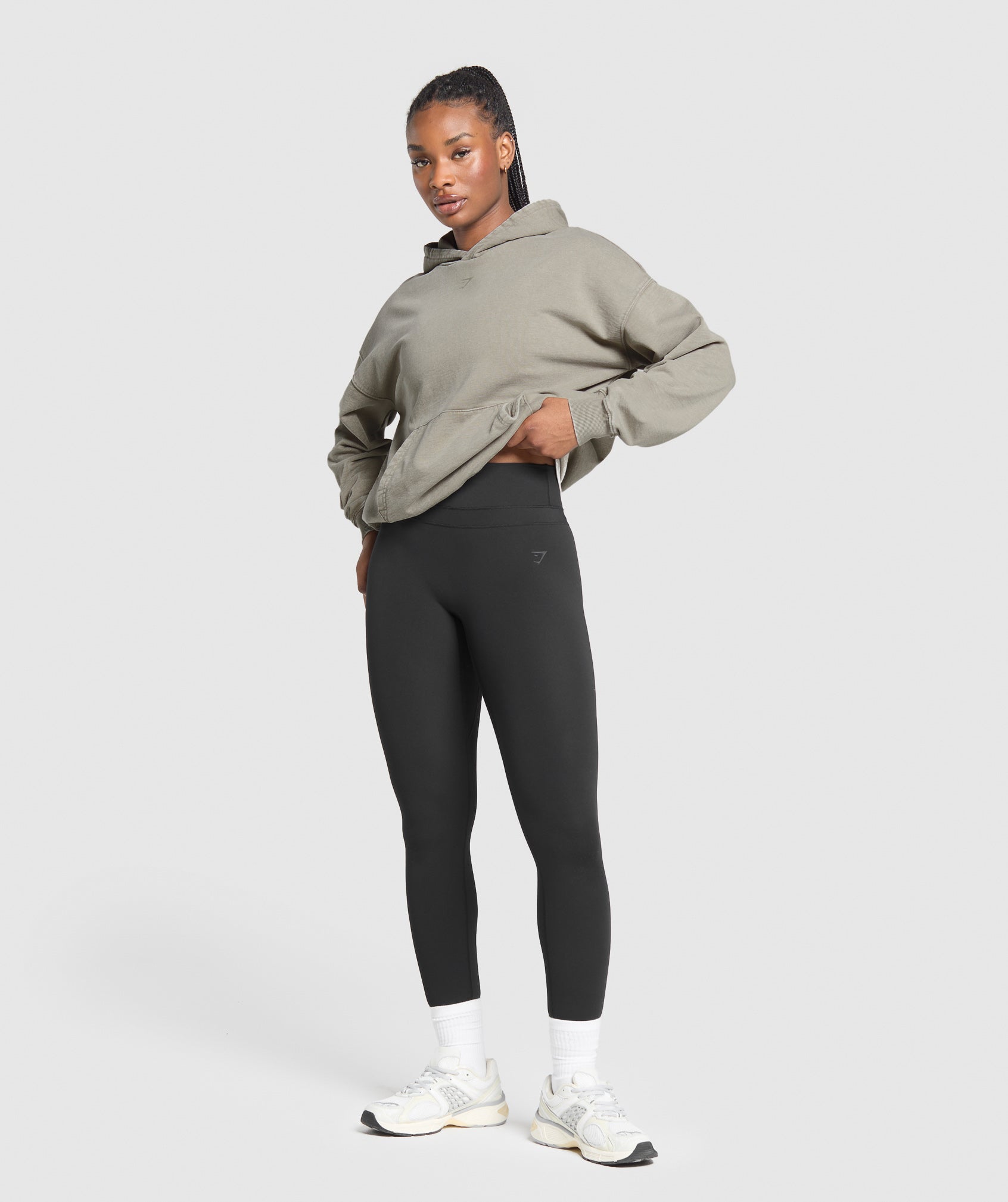 Women's Gymshark Gslc Graphic Oversized Hoodie Linen Brown — Gymshark | Authentic India