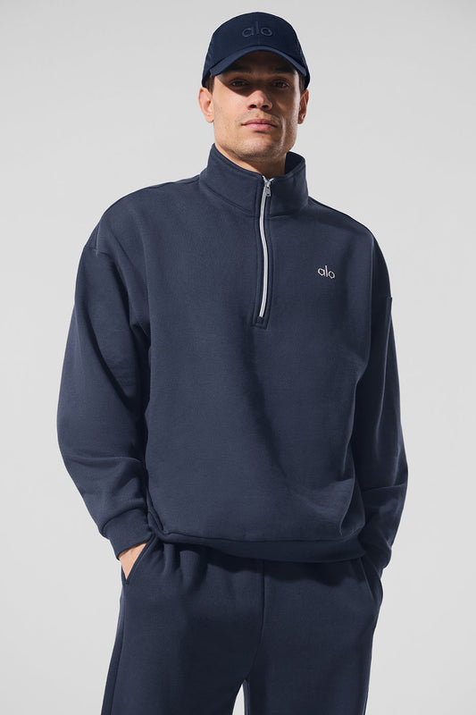 ALO Accolade 1/4 Zip Pullover Navy — ALO S | Authentic India