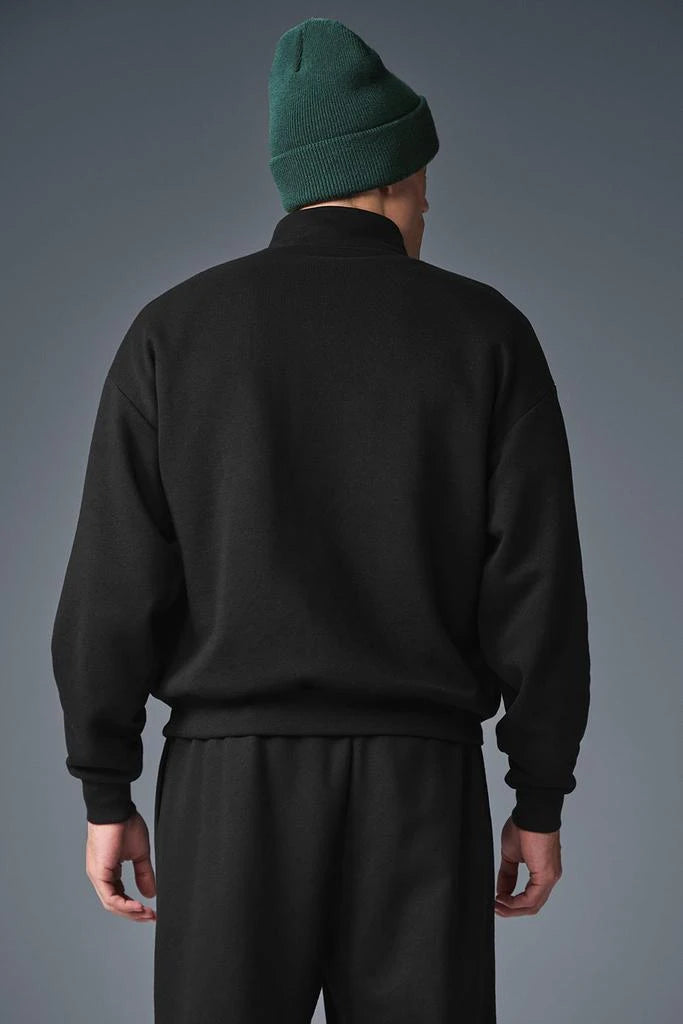 ALO Accolade 1/4 Zip Pullover Black — ALO S | Authentic India