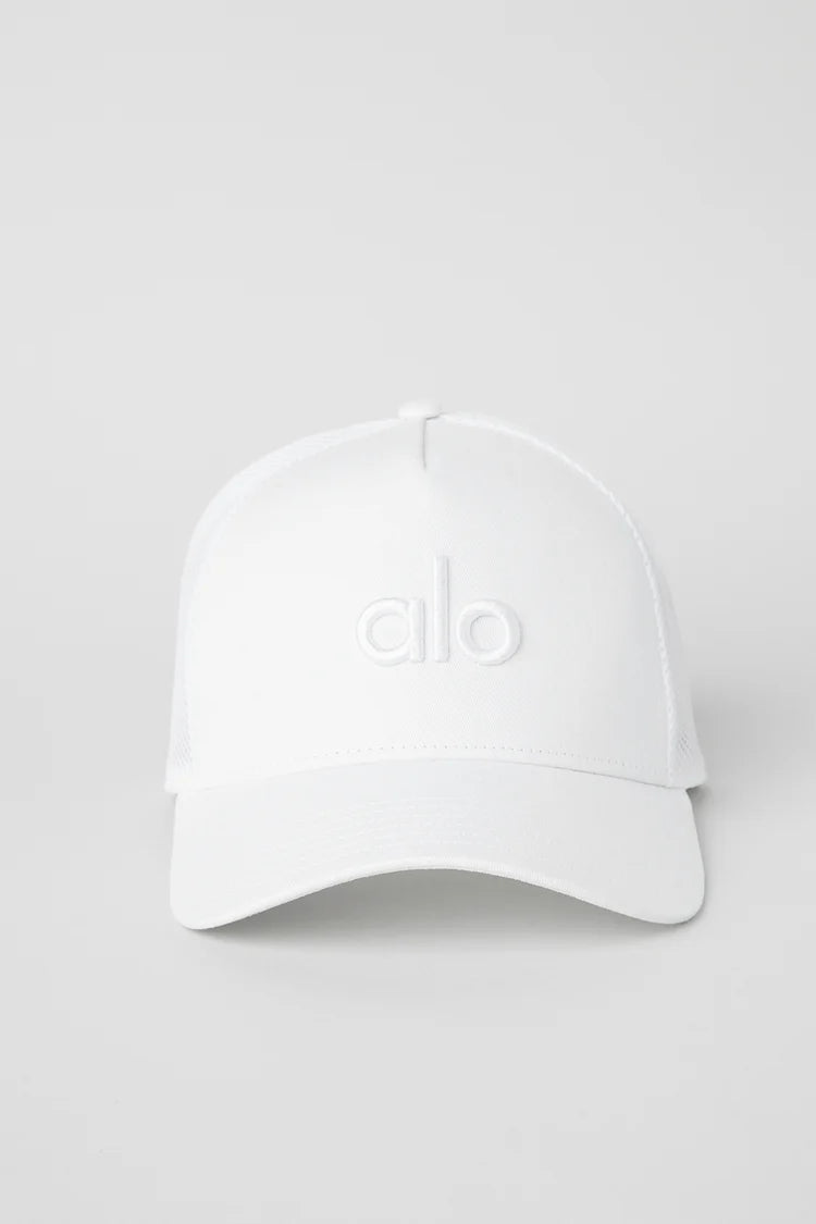 ALO District Trucker Hat White — ALO S | Authentic India
