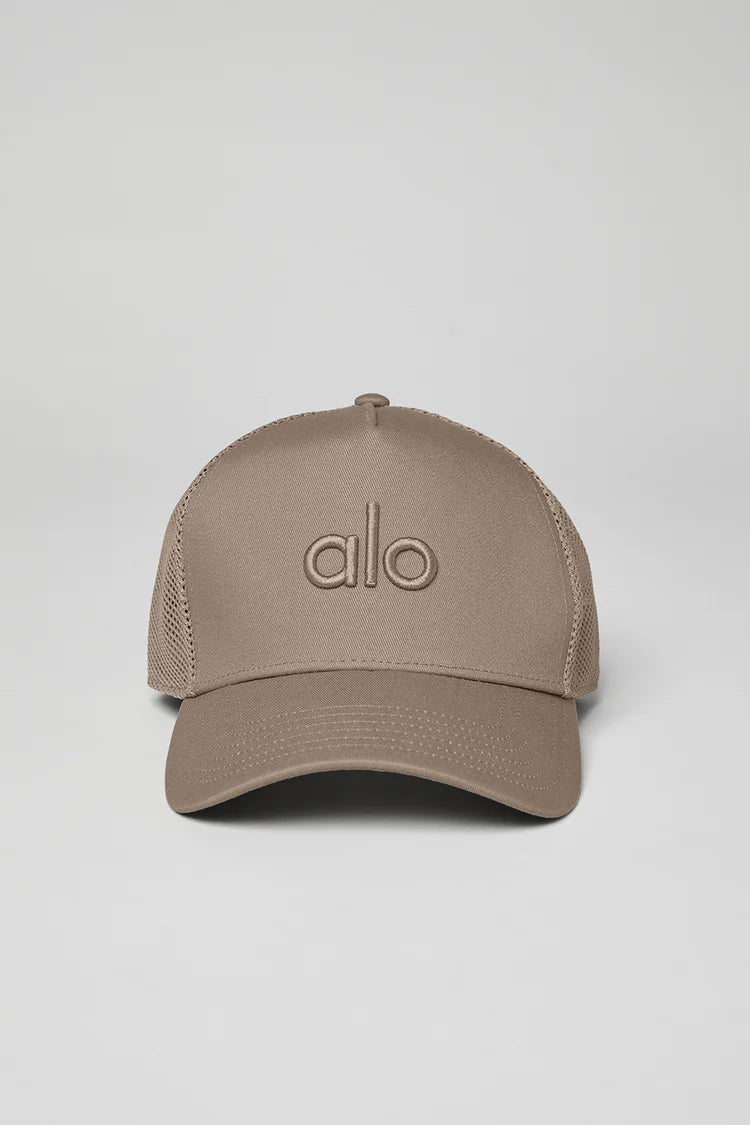ALO District Trucker Hat-Gravel — ALO S | Authentic India