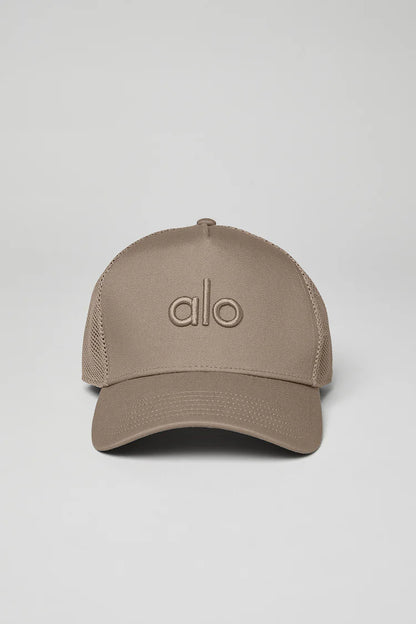ALO District Trucker Hat-Gravel — ALO S | Authentic India