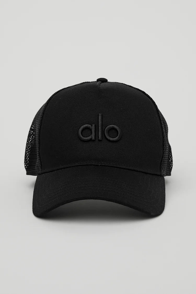 ALO District Trucker Hat-Black — ALO S | Authentic India