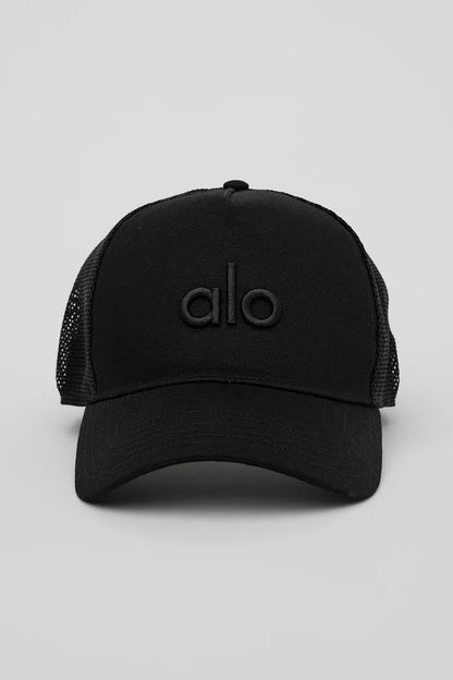 ALO District Trucker Hat-Black — ALO S | Authentic India