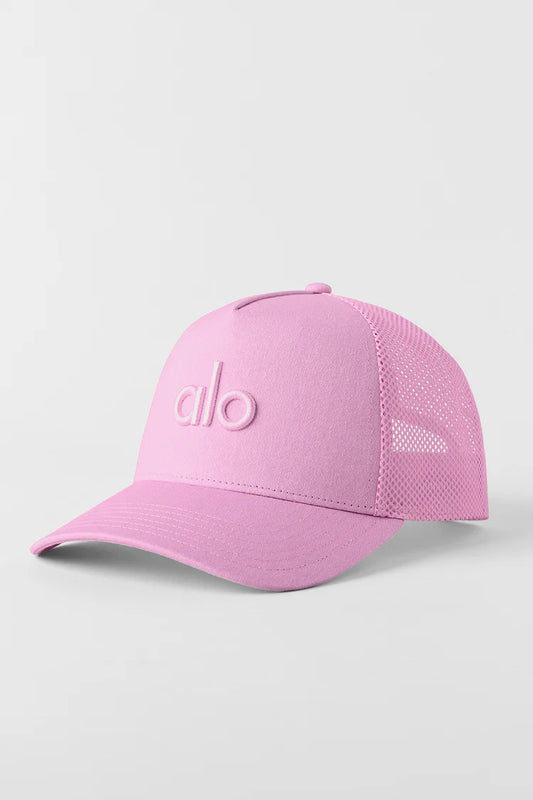 ALO District Trucker Hat-Candy Heart Pink — ALO S | Authentic India