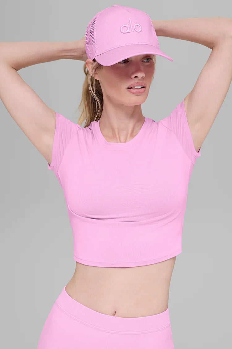 ALO District Trucker Hat-Candy Heart Pink — ALO S | Authentic India