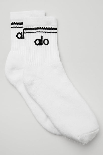 Unisex Half-Crew Throwback Sock - White/Black — Alo Yoga | Authentic India