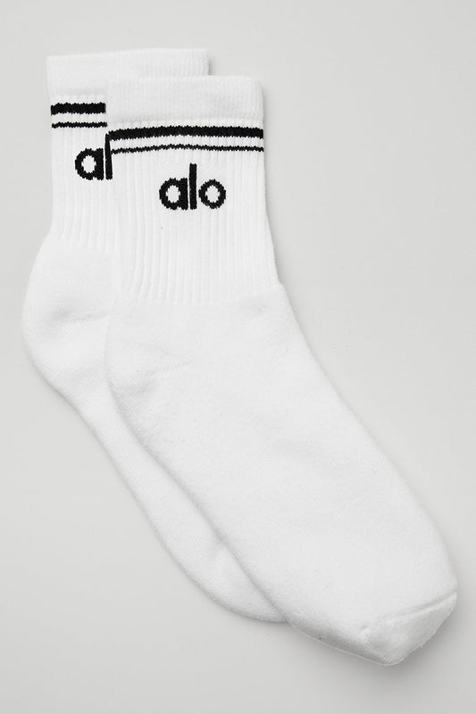 Unisex Half-Crew Throwback Sock - White/Black — Alo Yoga | Authentic India