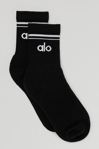 Unisex Half-Crew Throwback Sock - Black/White — Alo Yoga | Authentic India