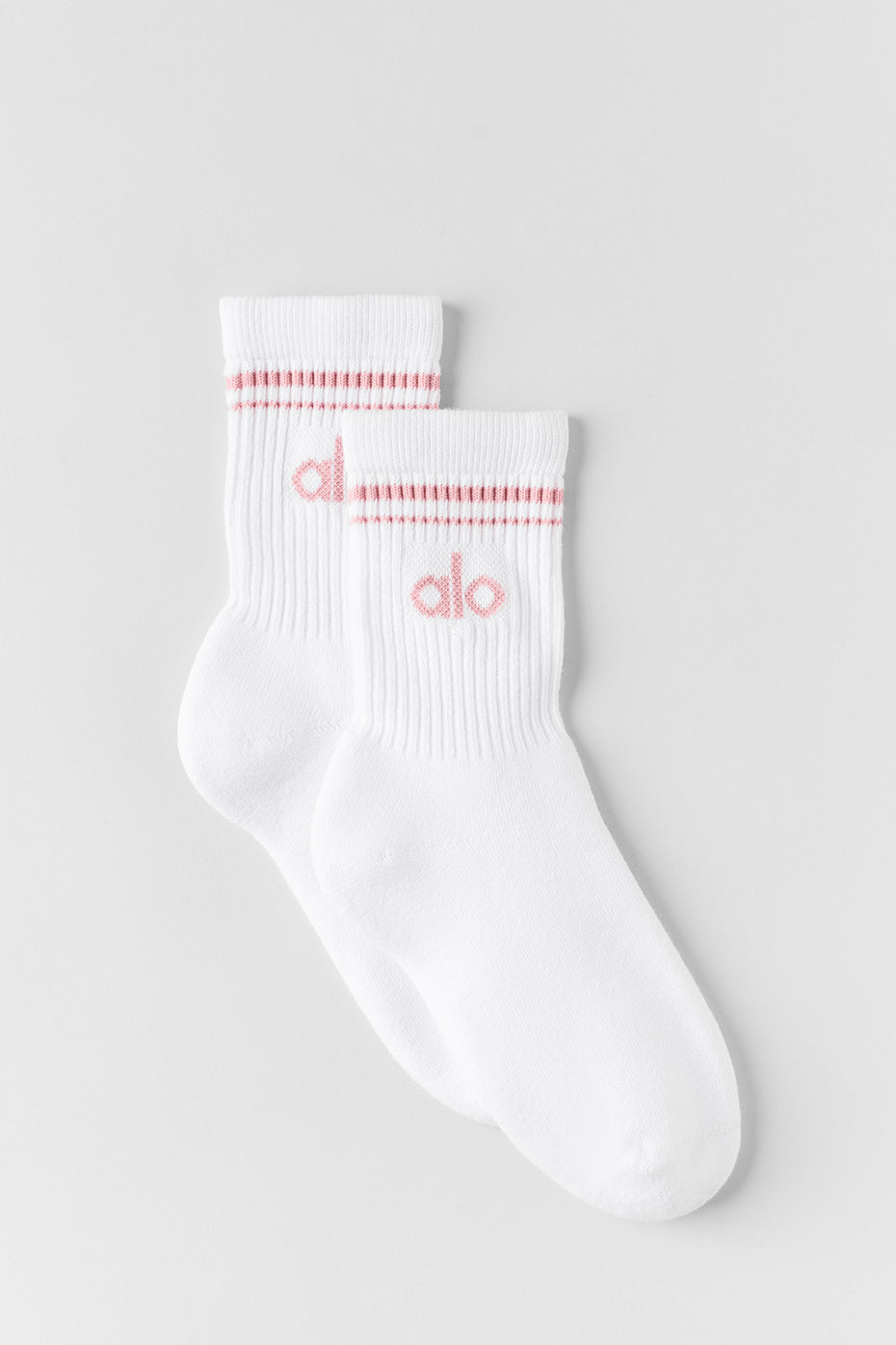 Unisex Half-Crew Throwback Sock - White/Vintage Pink — Alo Yoga | Authentic India