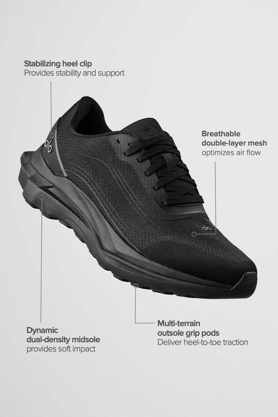 ALO Runner - Black/Black (Unisex) — Alo Yoga | Authentic India