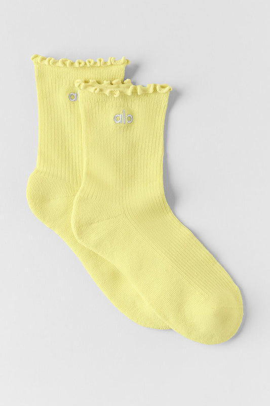 Women's Lettuce Edge Sock - Sunshine