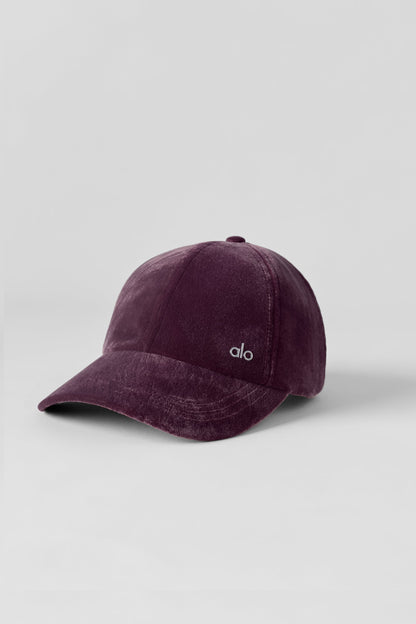 Velvet Off-Duty Cap - Rich Bordeaux