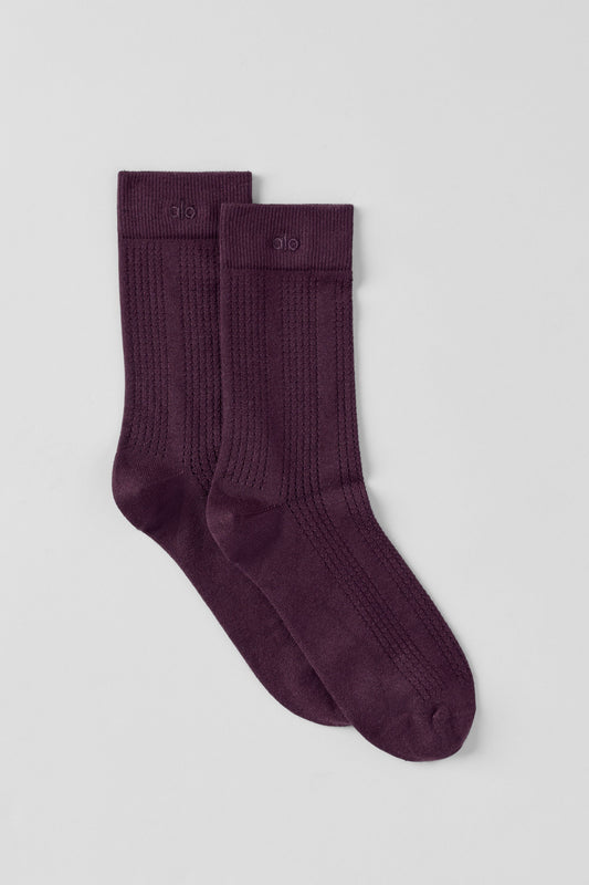 Cashmere Mesh Sock - Rich Bordeaux