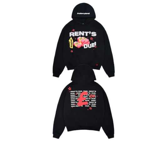 Broken Planet x Nemzzz Rent’s Due Hoodie Midnight Black
