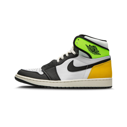 Jordan 1 Retro High White Black Volt University Gold