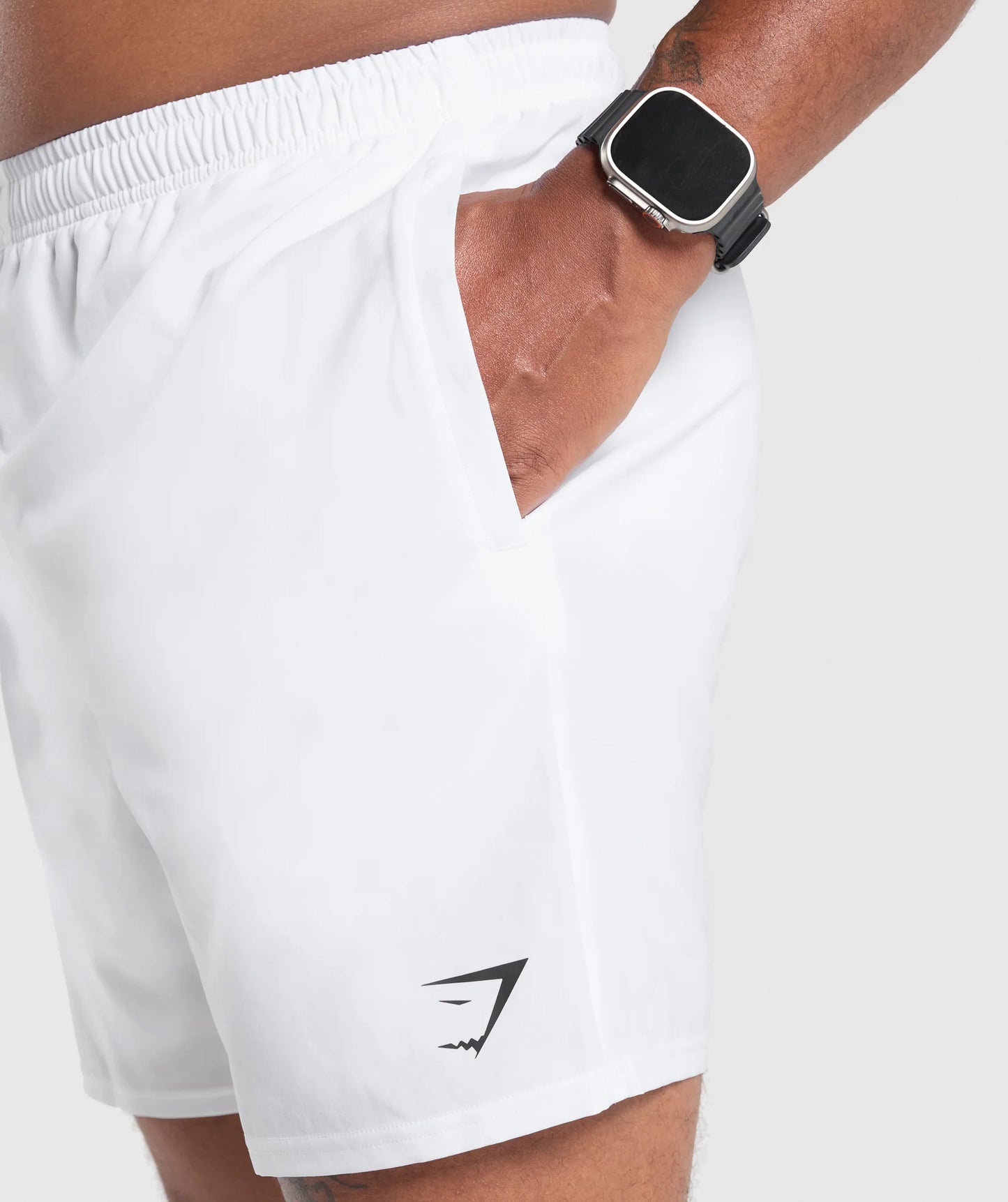 GYMSHARK Arrival 7" Shorts White — GYMSHARK S | Authentic India
