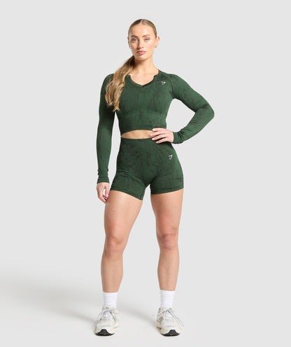 Women's Gymshark Adapt Camo Seamless Long Sleeve Top Trail Green — Gymshark | Authentic India