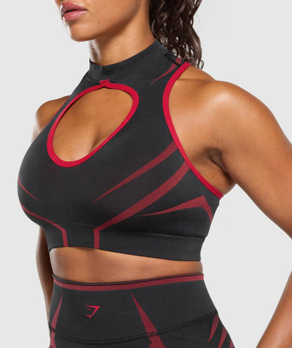 Women's Gymshark Apex Lift Seamless Crop Top Black — Gymshark | Authentic India