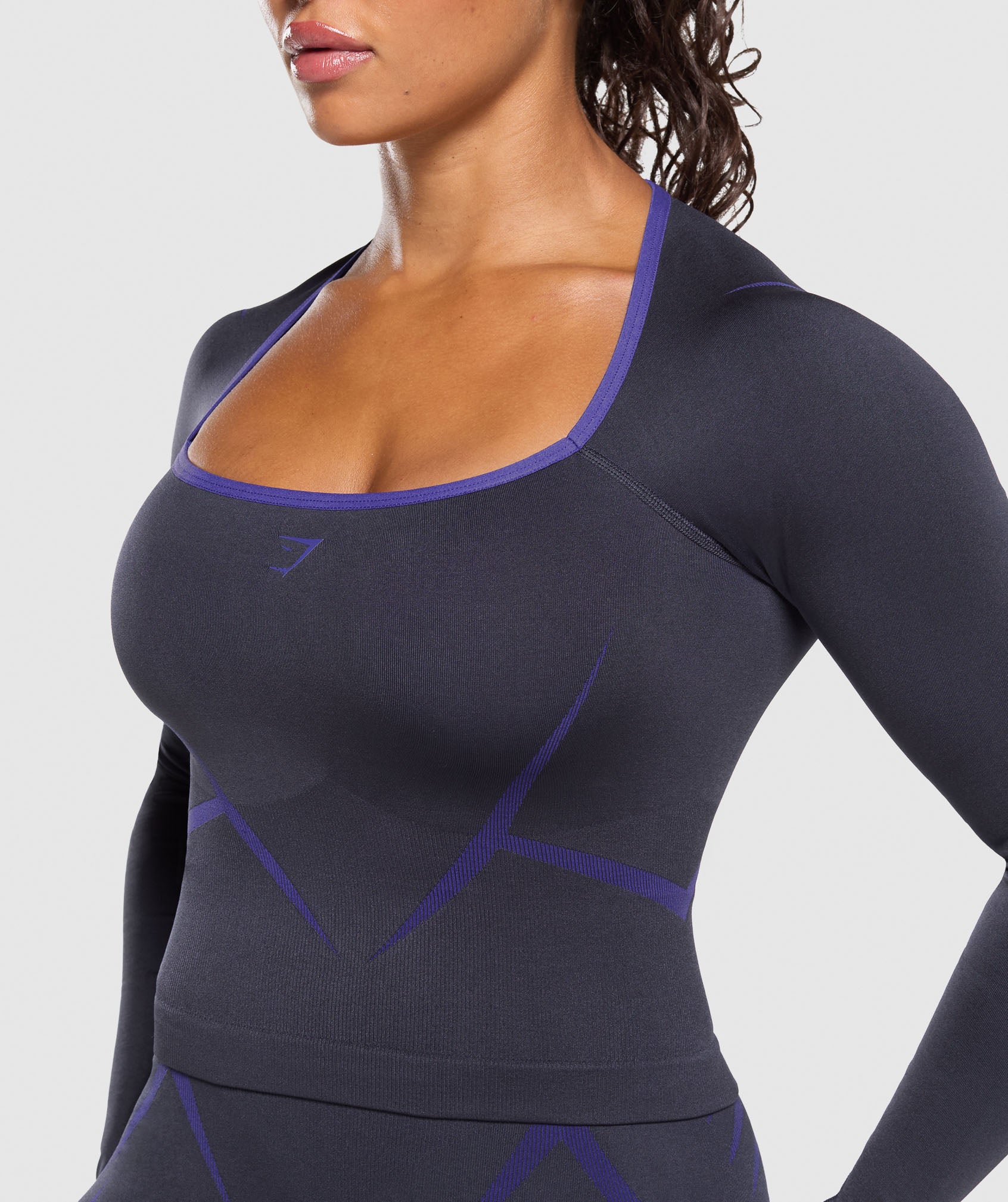 Women's Gymshark Apex Lift Seamless Long Sleeve Crop Top Heavy Blue — Gymshark | Authentic India