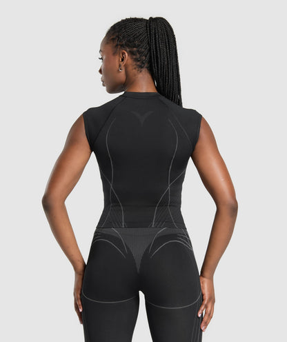 Women's Gymshark Apex Seamless Midi T-Shirt Black — Gymshark | Authentic India