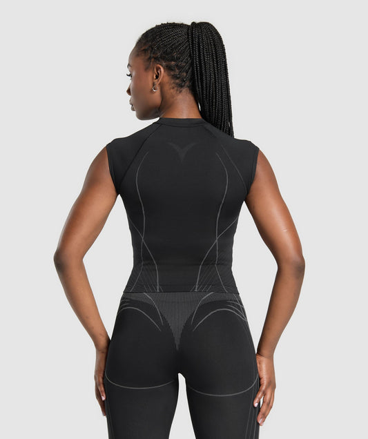 Women's Gymshark Apex Seamless Midi T-Shirt Black — Gymshark | Authentic India