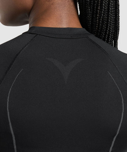 Women's Gymshark Apex Seamless Midi T-Shirt Black — Gymshark | Authentic India