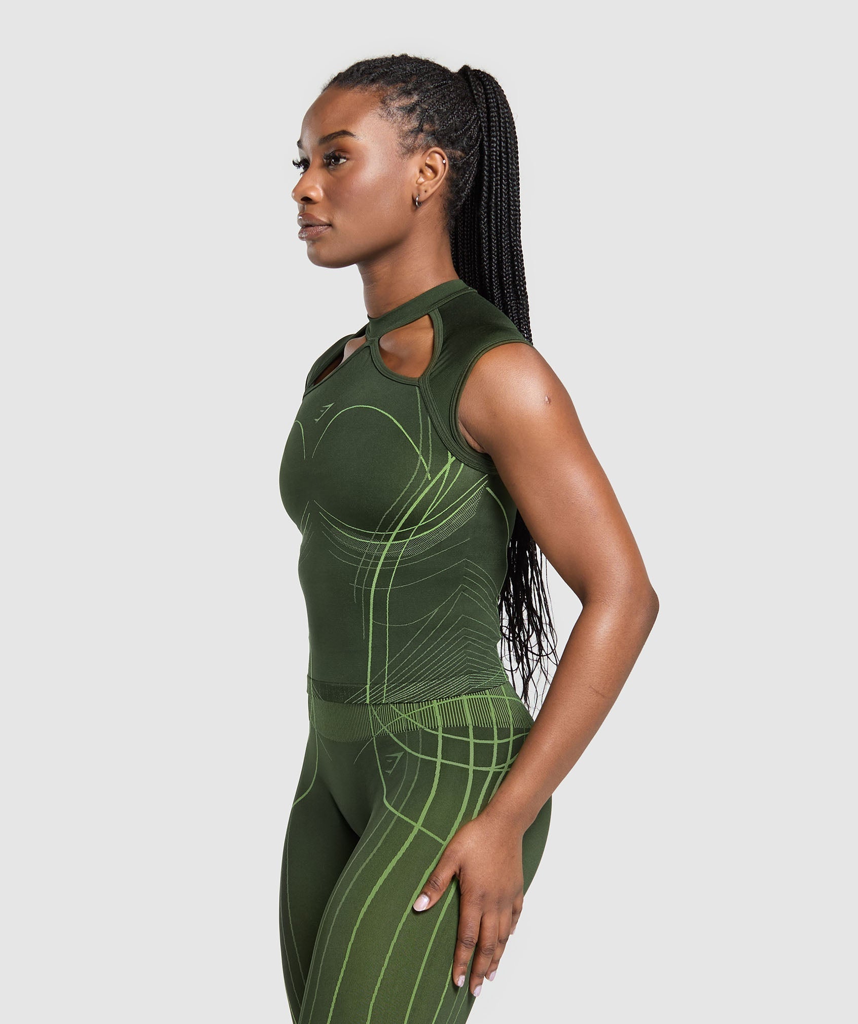 Women's Gymshark Apex Seamless Midi T-Shirt Trail Green — Gymshark | Authentic India
