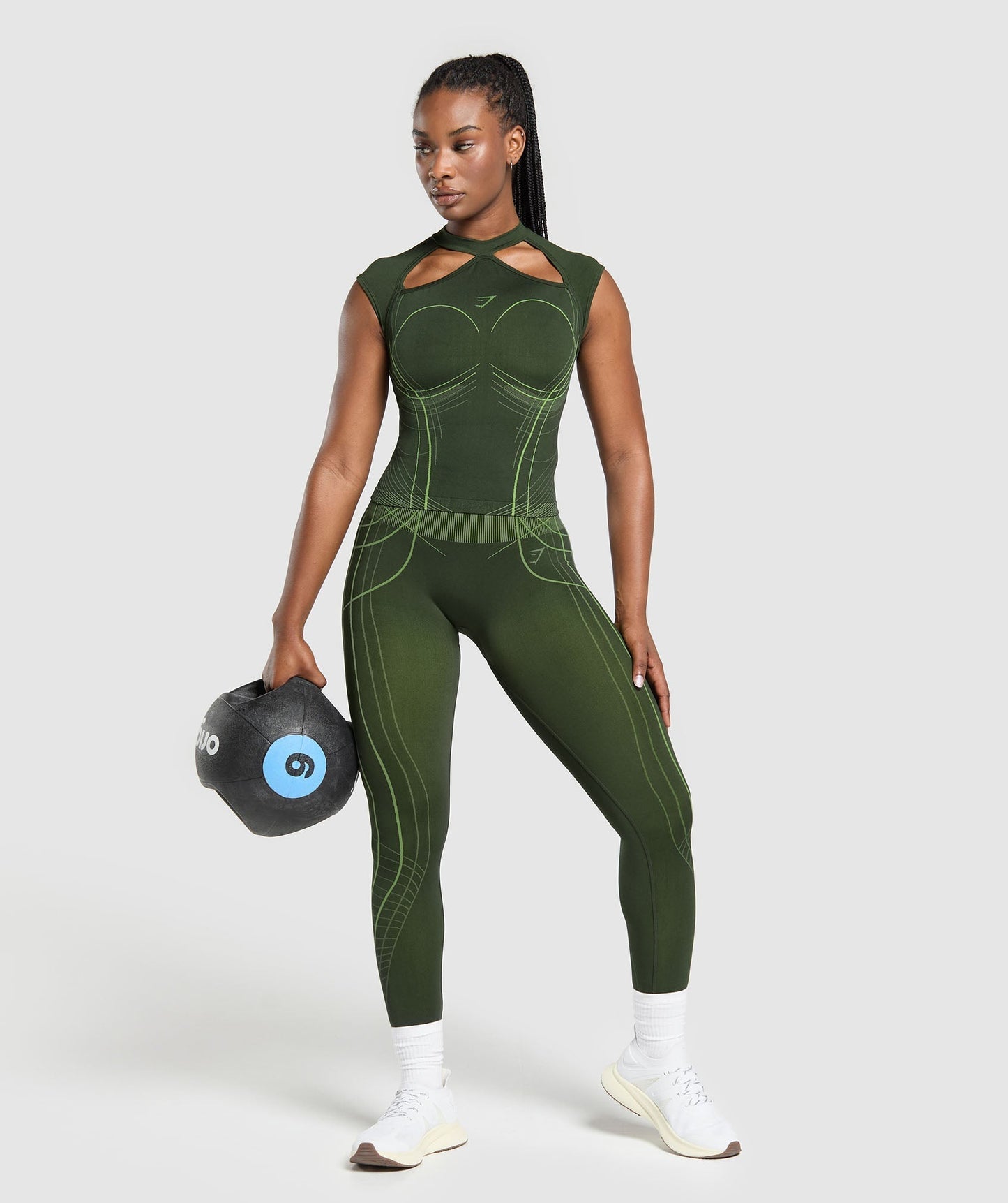 Women's Gymshark Apex Seamless Midi T-Shirt Trail Green — Gymshark | Authentic India