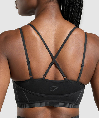 Women's Gymshark Apex Seamless Strappy Sports Bra Black — Gymshark | Authentic India