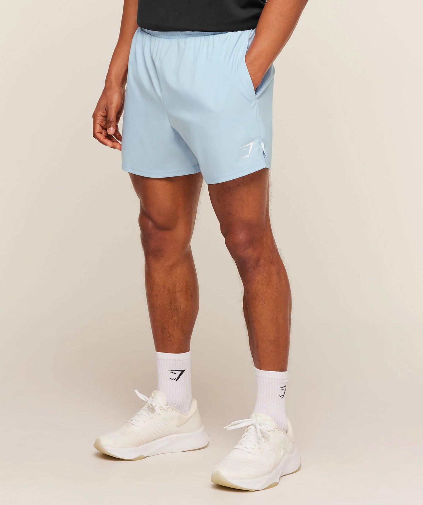 GYMSHARK Arrival Contrast Shorts Chilled Blue/White
