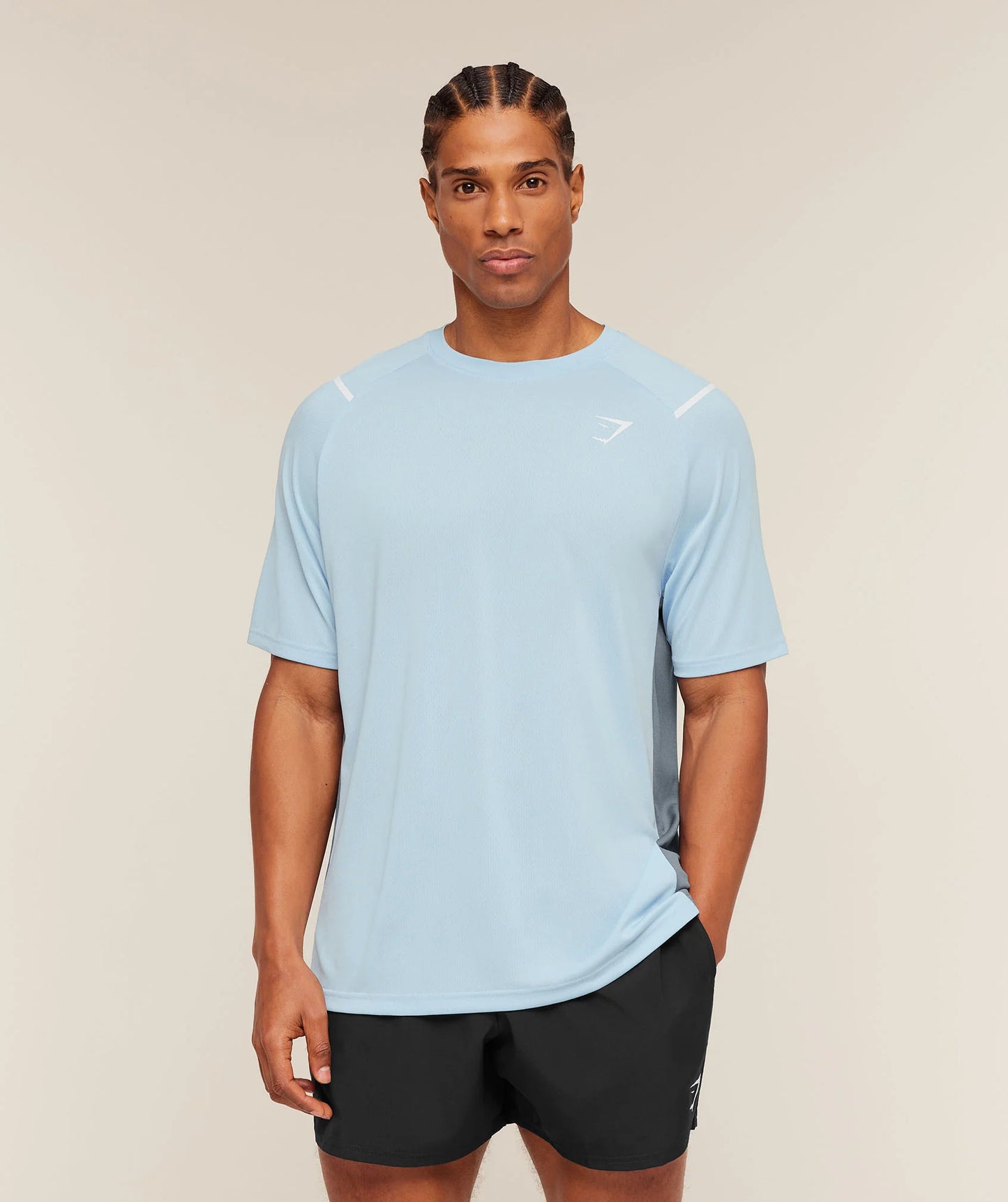 GYMSHARK Arrival Contrast T-Shirt Chilled Blue/Iron Blue