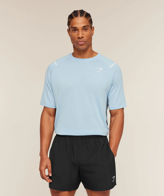 GYMSHARK Arrival Contrast T-Shirt Chilled Blue/Iron Blue