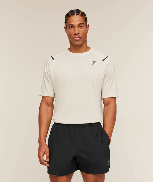 GYMSHARK Arrival Contrast T-Shirt Tinted White/Pebble Grey