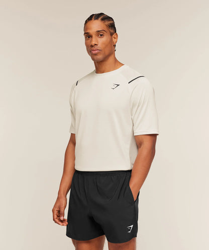 GYMSHARK Arrival Contrast T-Shirt Tinted White/Pebble Grey