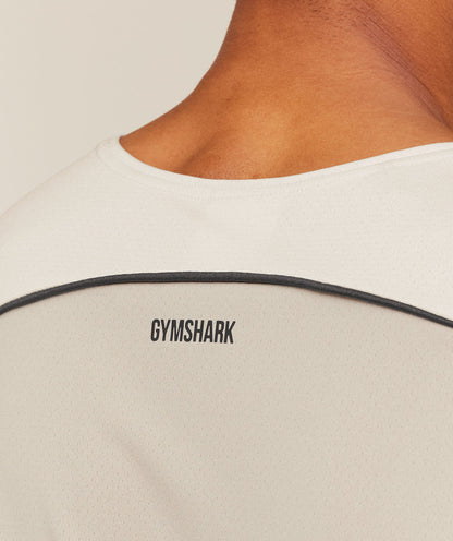 GYMSHARK Arrival Contrast Tank Tinted White/Pebble Grey