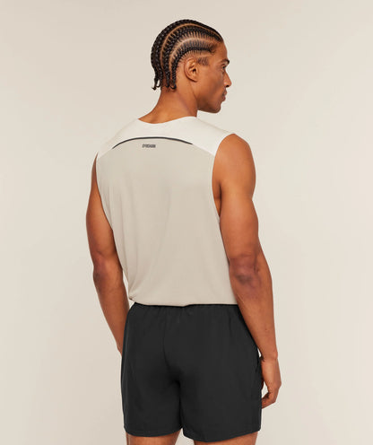 GYMSHARK Arrival Contrast Tank Tinted White/Pebble Grey