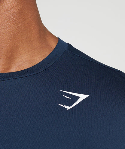 Gymshark Arrival Long Sleeve T-Shirt Navy — Gymshark | Authentic India