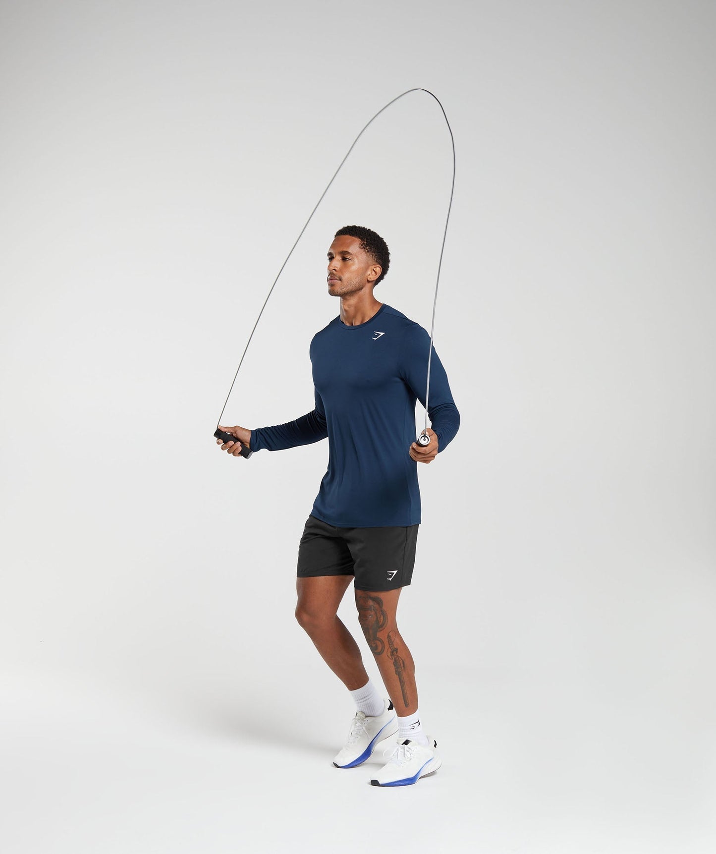 Gymshark Arrival Long Sleeve T-Shirt Navy — Gymshark | Authentic India