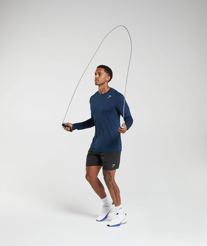 Gymshark Arrival Long Sleeve T-Shirt Navy — Gymshark | Authentic India